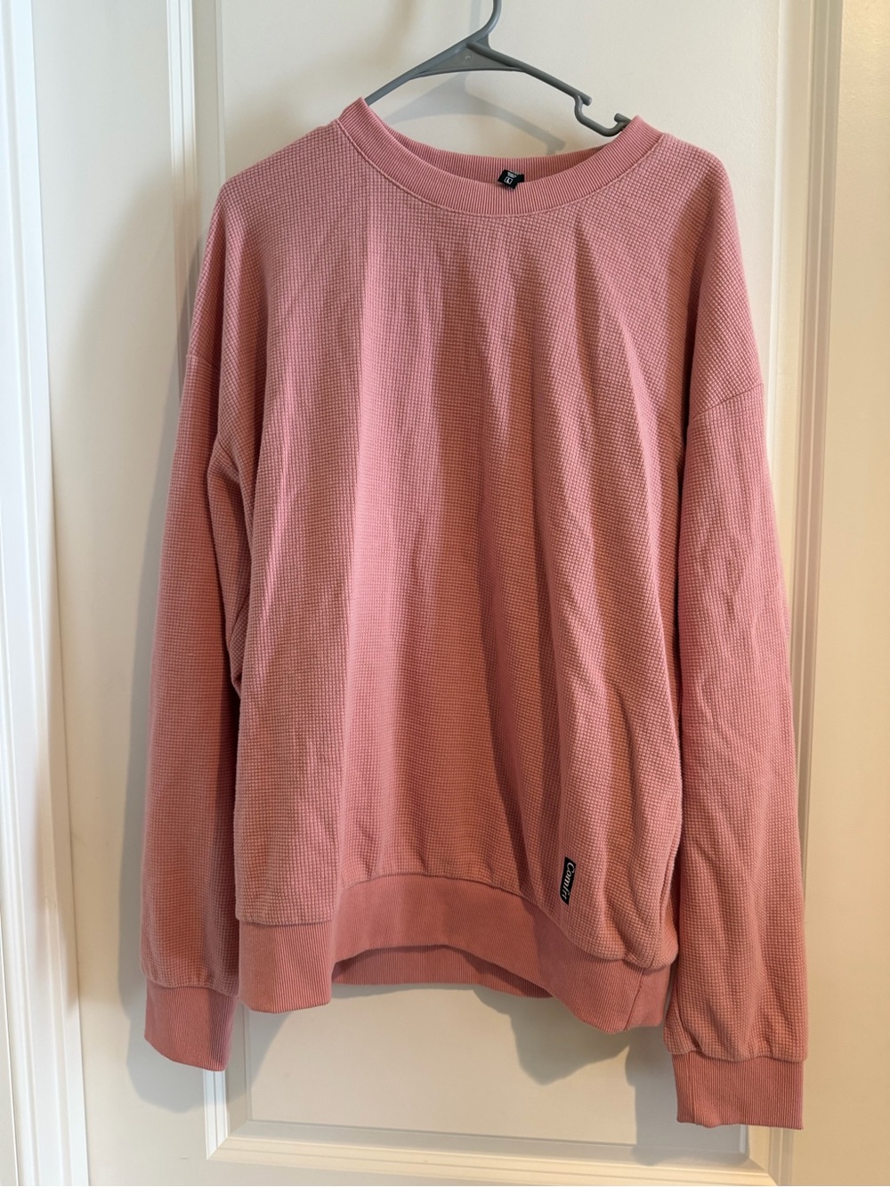 Comfrt Women's Pink Two-Piece Waffle Lounge Set - Picture 4 of 8